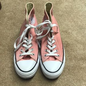 Pink high top converse